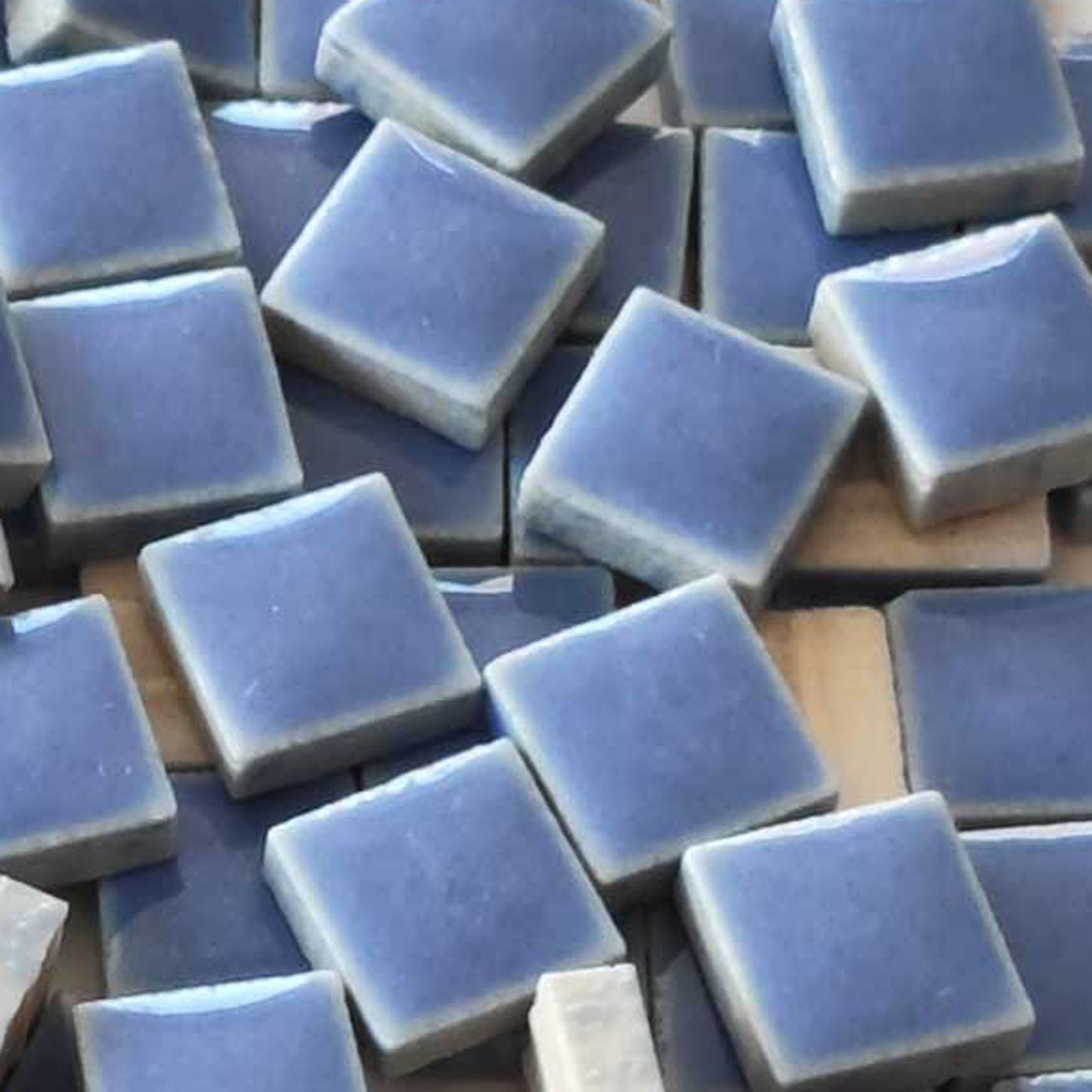 モザイクタイル【10mm角】選べる単色カラー バラ石 100g(約100個入)グリーン、ブルー、柄、青・緑系色 美濃焼タイル 純正品 国産