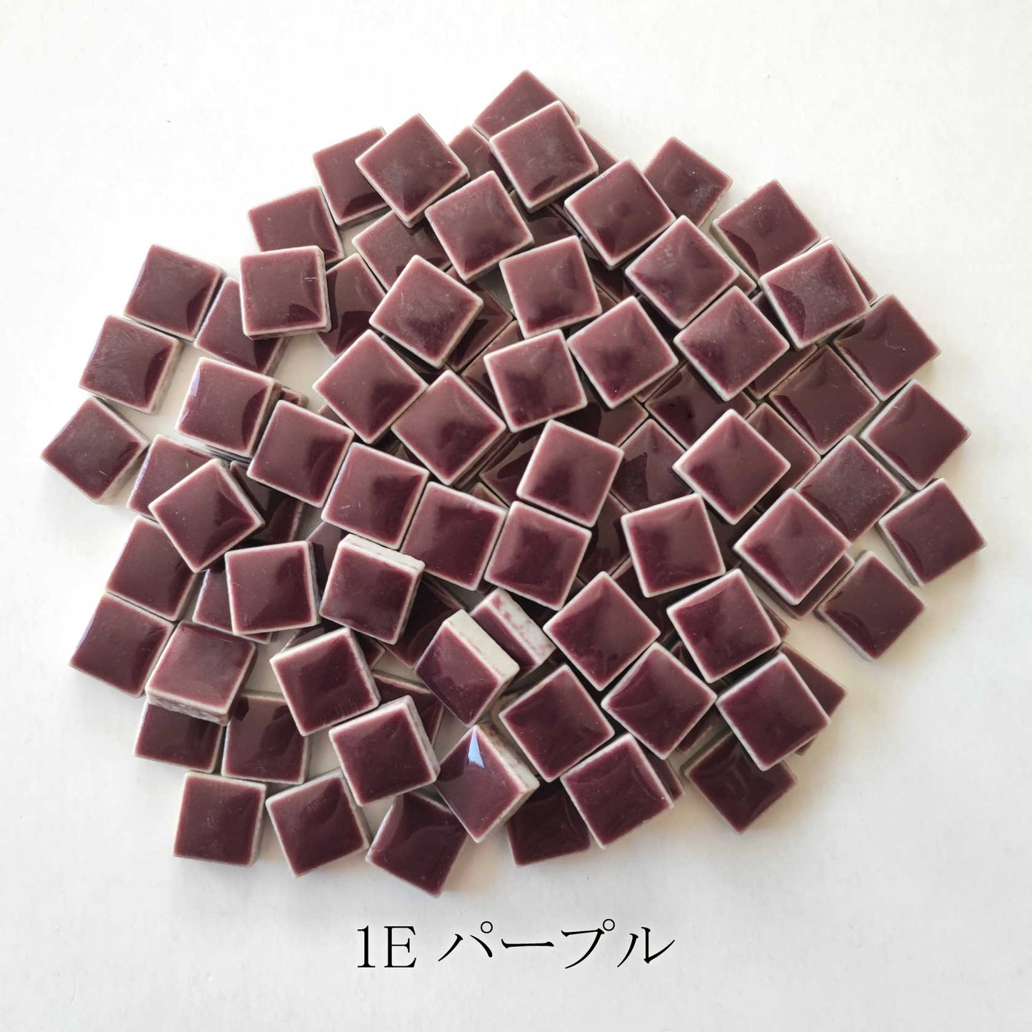 モザイクタイル【10mm角】選べる単色カラー バラ石 100g(約100個入)赤、オレンジ、ピンク、ブラウン系色 美濃焼タイル 純正品 国産