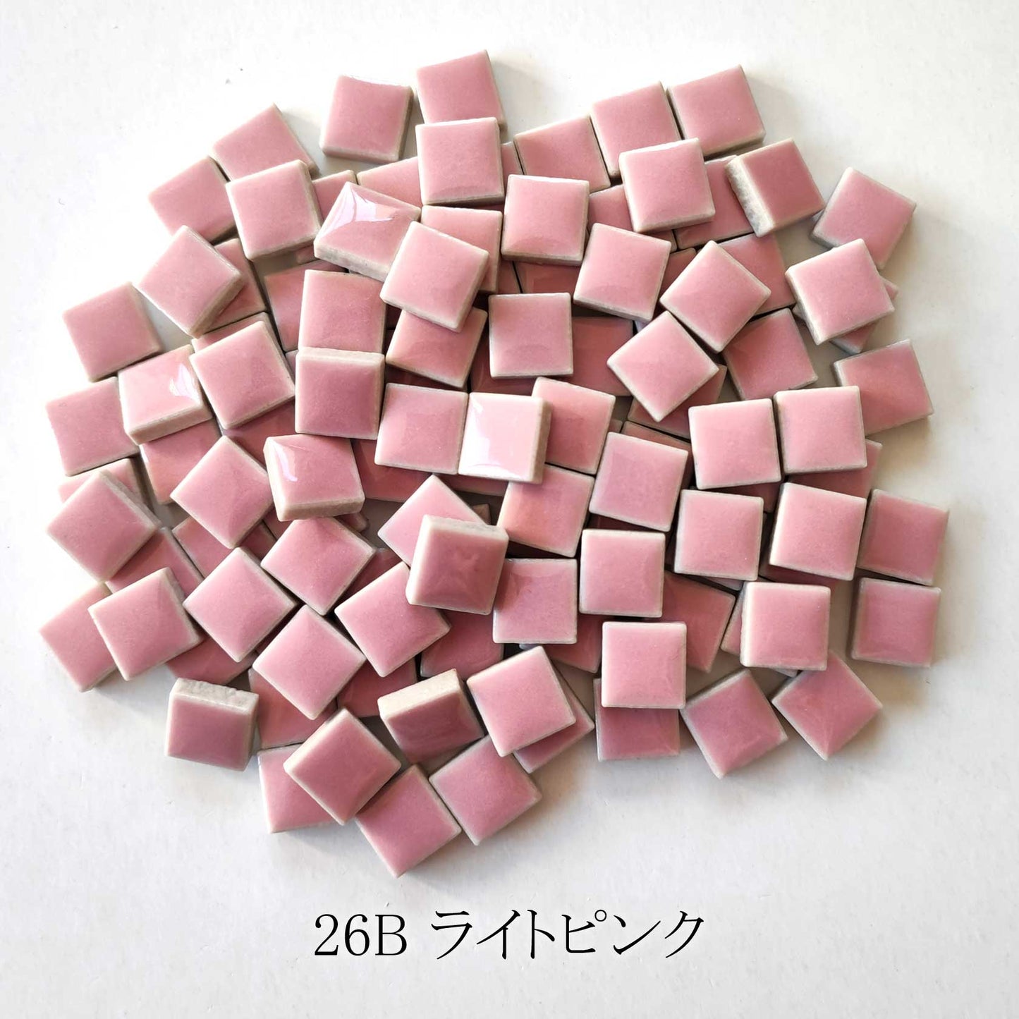 モザイクタイル【10mm角】選べる単色カラー バラ石 100g(約100個入)赤、オレンジ、ピンク、ブラウン系色 美濃焼タイル 純正品 国産