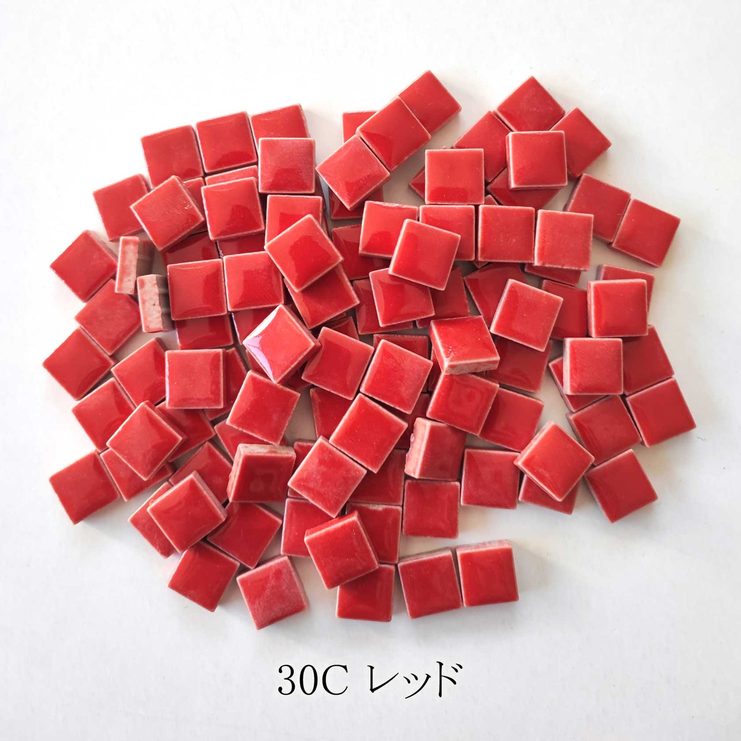 モザイクタイル【10mm角】選べる単色カラー バラ石 100g(約100個入)赤、オレンジ、ピンク、ブラウン系色 美濃焼タイル 純正品 国産