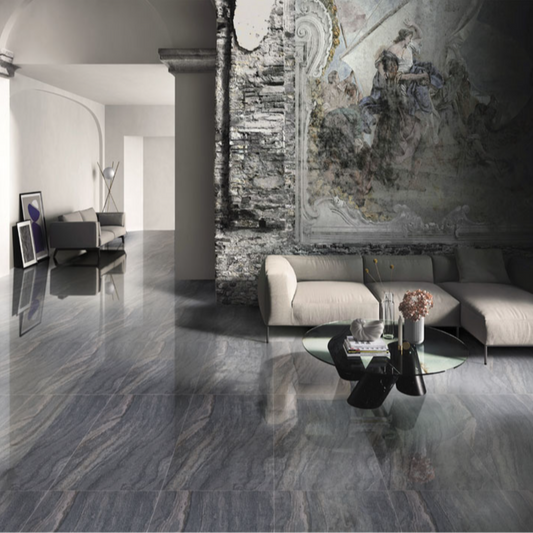 鏡のような美しい輝き Vatican Exstone (バチカン エクストーン) 600×1200角 (60cm×120cm)磨仕上げ【ケース販売/2枚入り】床 壁 屋内 玄関 光沢感 高級 |全3色展開