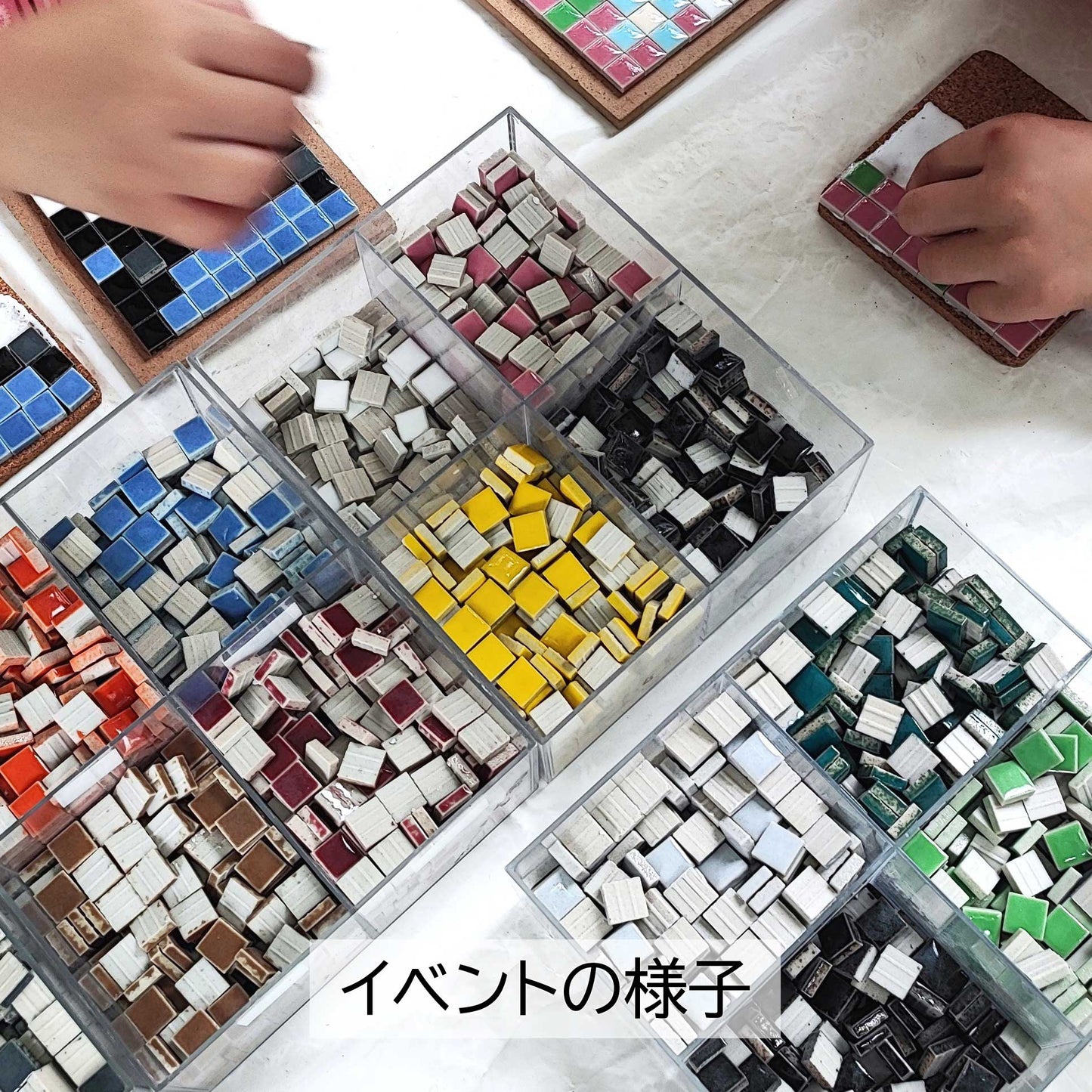 出店・イベント向け!みんなで楽しむモザイクタイルコースター体験キット【約30名分】国産タイル+道具+説明書つきセット