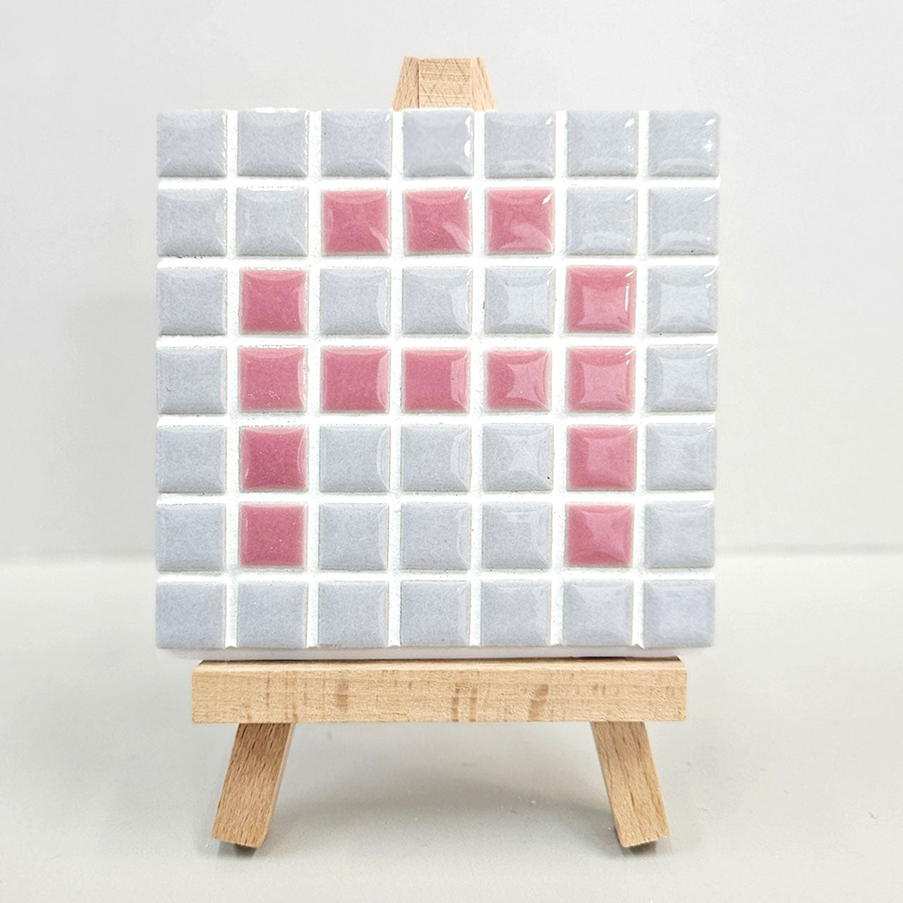 【A〜Z自由に作れる】DIYモザイクタイルキット|ピンク&グレーセット|コースター・飾り・アートに最適|初心者OK|工作・クラフト・手作りギフトにも!