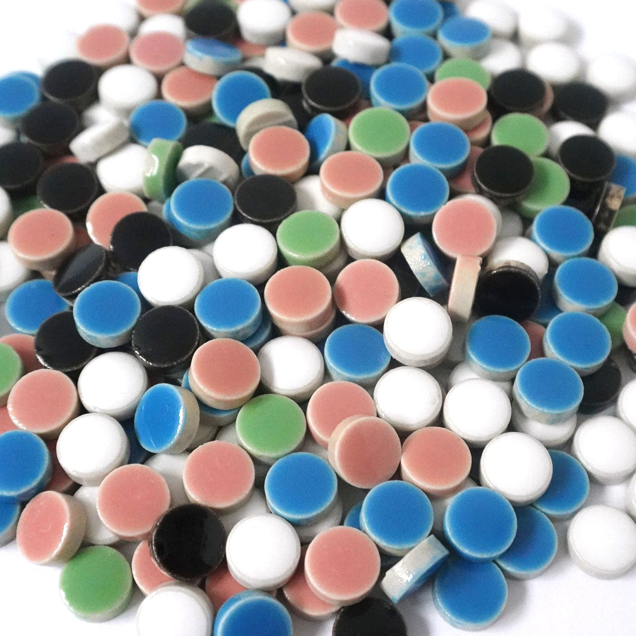 モザイクタイル【丸型10mm】ミックスカラー バラ石 200g(約260~270個入)美濃焼タイル 純正品 国産 5色ミックス詰め合わせ