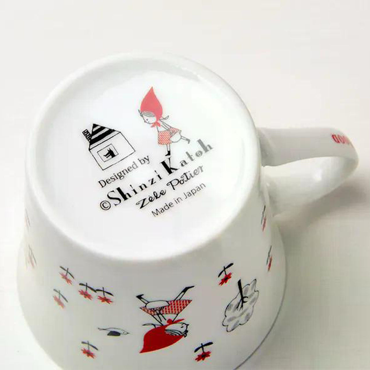 ゼルポティエ シンジカトウ の イラストがかわいい美濃焼マグカップ 350ml 日本製 Shinzi katoh