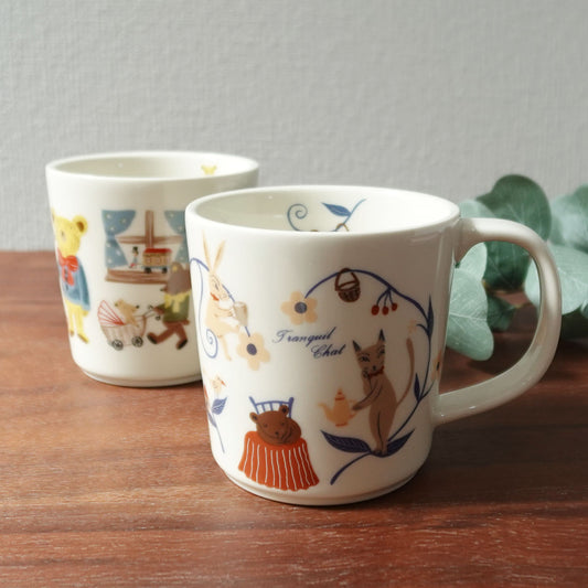 ゼルポティエ シンジカトウ の イラストがかわいい美濃焼マグカップ 320ml 日本製 Shinzi katoh