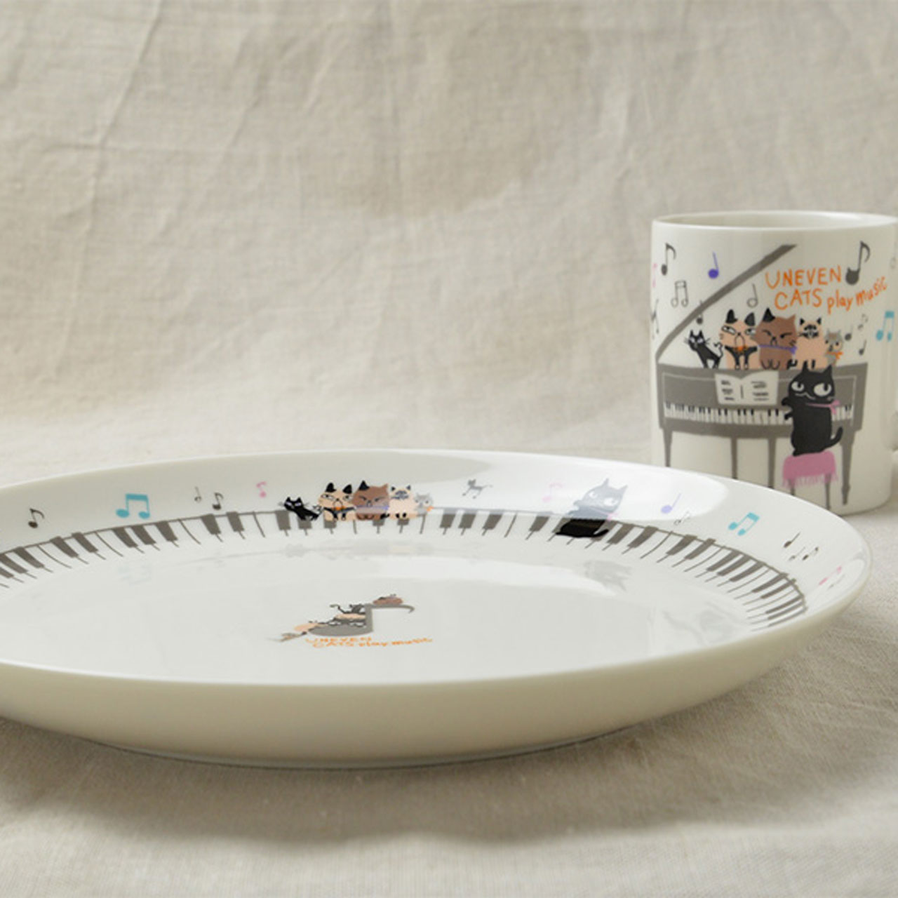 ゼルポティエ シンジカトウ の イラストが映える美濃焼プレート皿 LLサイズ 23cm 日本製 Shinzi katoh