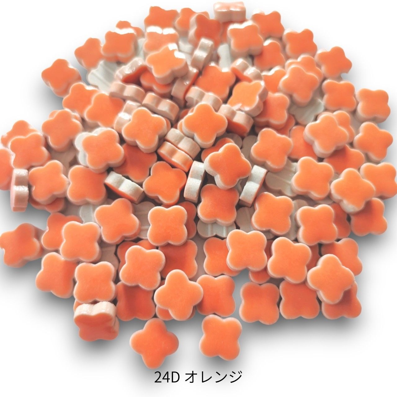 モザイクタイル【花型10mm】選べる単色カラー バラ石 100g(約120個入) 美濃焼タイル 純正品 国産 7色