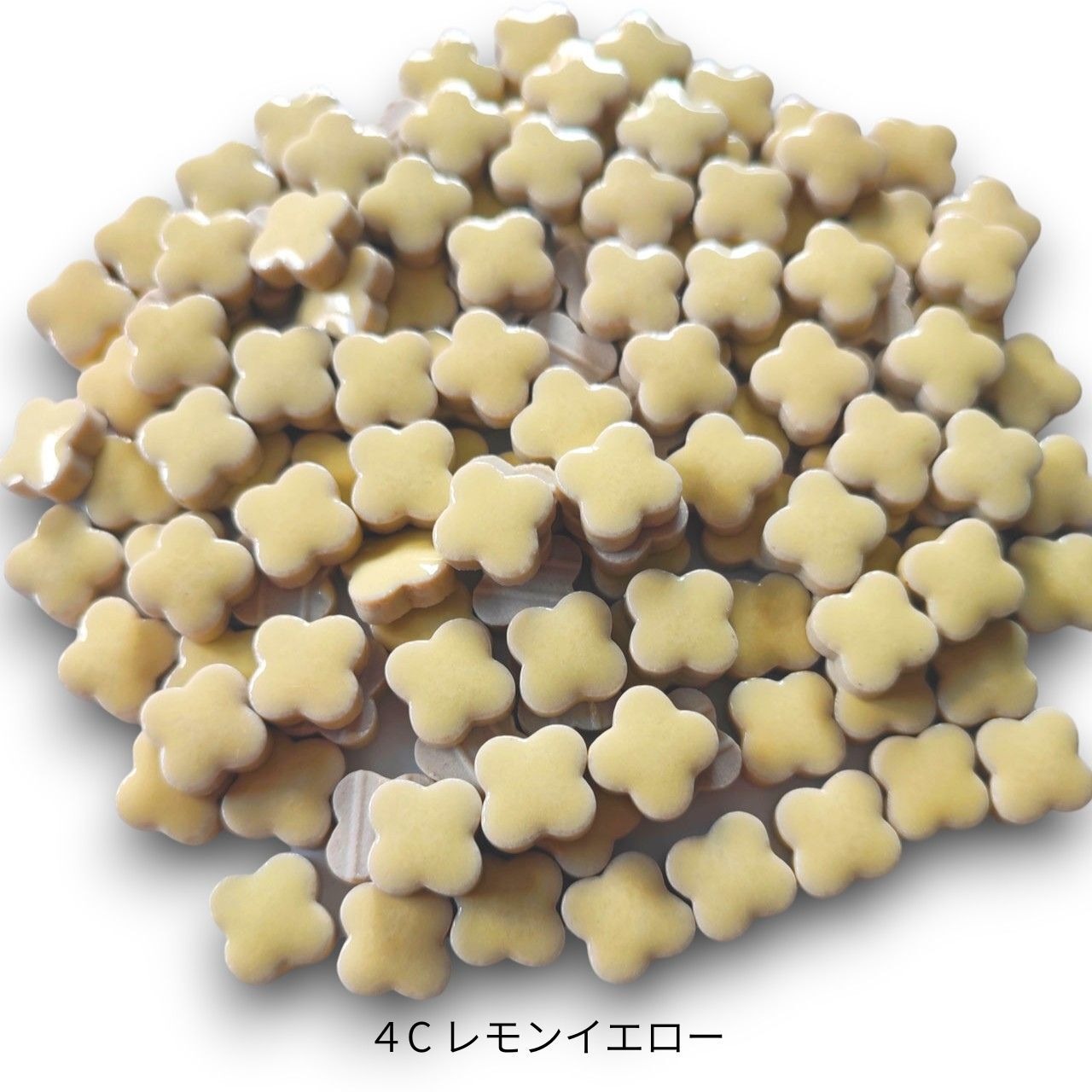 モザイクタイル【花型10mm】選べる単色カラー バラ石 100g(約120個入) 美濃焼タイル 純正品 国産 7色