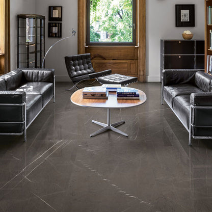 大理石調エレガントタイル Ceramic Marble Elegant (セラミック マーブル エレガント) 600×1200角 (60cm×120cm)磨き仕上げ【ケース販売／2枚入り】床 壁 屋内 玄関 高級感 ｜全6色展開