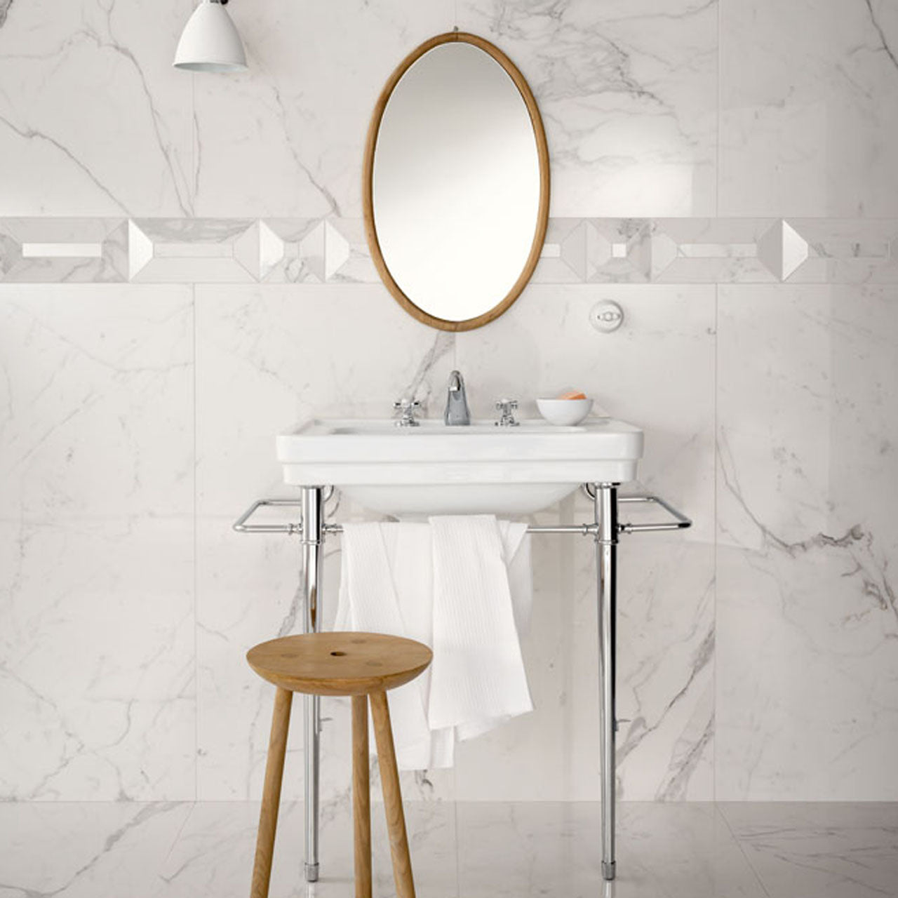 大理石調エレガントタイル Ceramic Marble Elegant (セラミック マーブル エレガント) 600角 (60cm×60cm)磨き仕上げ【ケース販売／4枚入り】床 壁 屋内 玄関 高級感 ｜全6色展開