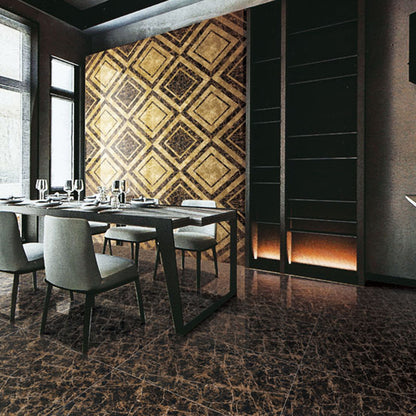 大理石調エレガントタイル Ceramic Marble Elegant (セラミック マーブル エレガント) 600角 (60cm×60cm)磨き仕上げ【ケース販売／4枚入り】床 壁 屋内 玄関 高級感 ｜全6色展開