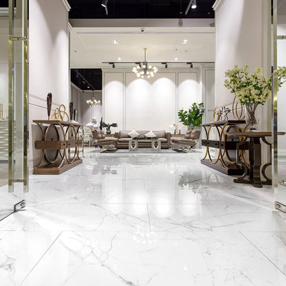 大理石調エレガントタイル Ceramic Marble Elegant (セラミック マーブル エレガント) 400角 (40cm×40cm)磨き仕上げ【ケース販売／6枚入り】床 壁 屋内 玄関 高級感 ｜全2色展開