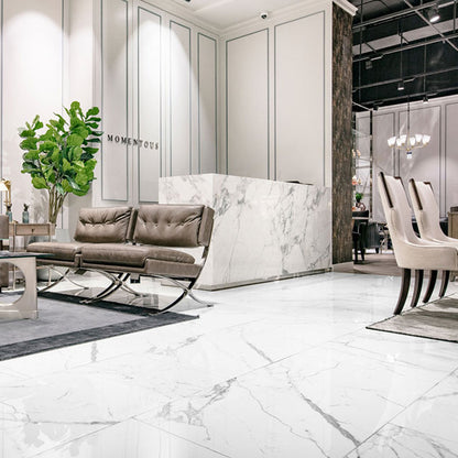 大理石調エレガントタイル Ceramic Marble Elegant (セラミック マーブル エレガント) 600角 (60cm×60cm)磨き仕上げ【ケース販売／4枚入り】床 壁 屋内 玄関 高級感 ｜全6色展開