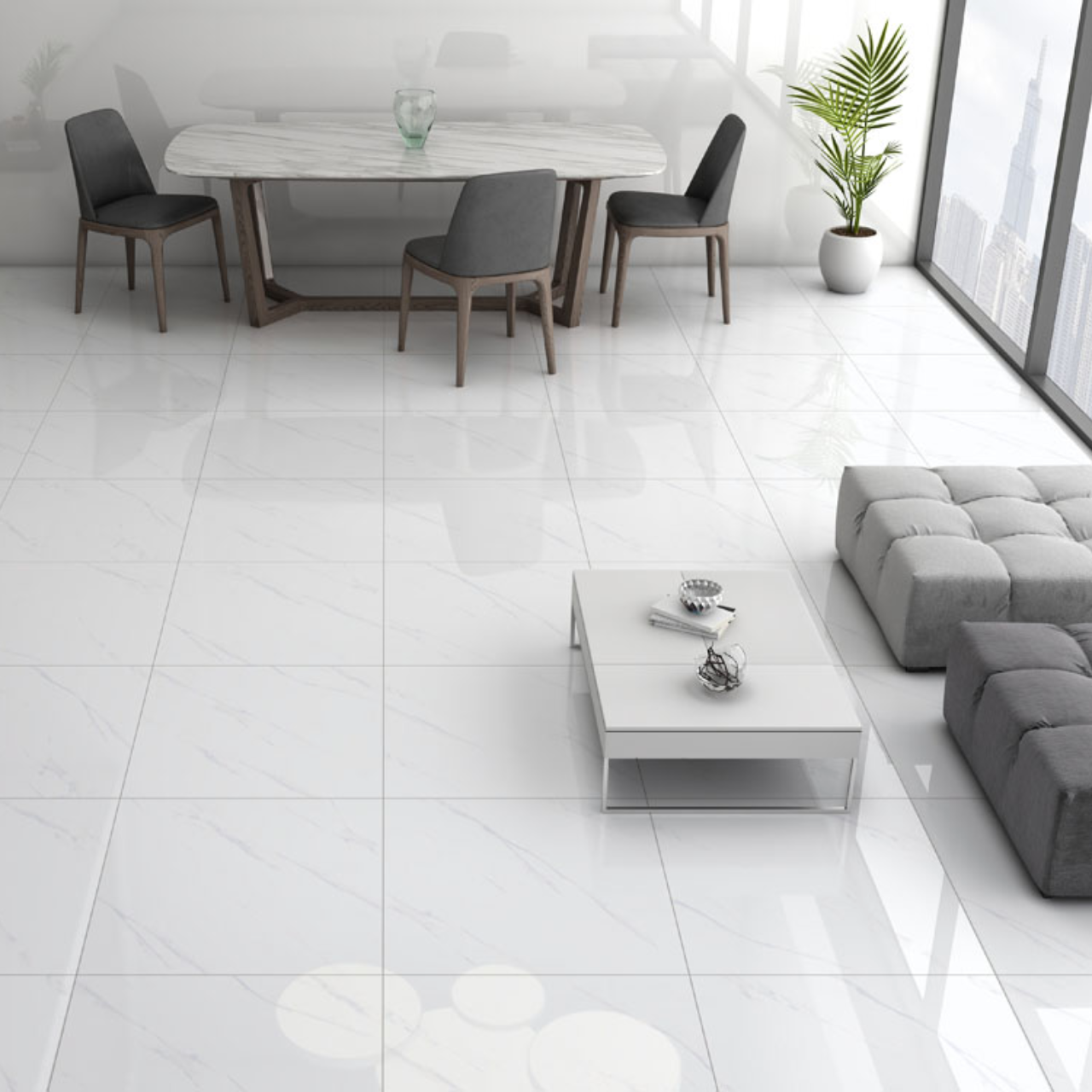 異国情緒マーブルタイル Ceramic Marble Hanoi (セラミック マーブル ハノイ) 300×600角 (30cm×60cm)磨・マット仕上げ【ケース販売／8枚入り】床 壁 屋内 玄関 高級感 アジアンテイスト