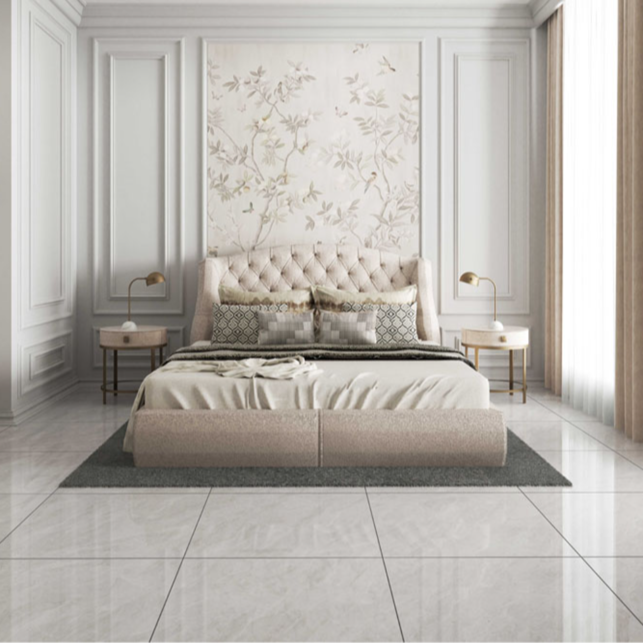 異国情緒マーブルタイル Ceramic Marble Hanoi (セラミック マーブル ハノイ) 600角 (60cm×60cm)磨・マット仕上げ【ケース販売／4枚入り】床 壁 屋内 玄関 高級感 アジアンテイスト ｜全3色展開