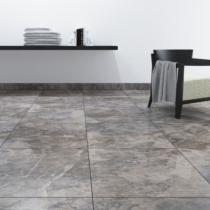 大理石調タイル Ceramic Marble Indus (セラミック マーブル インダス) 600角 (60cm×60cm)磨仕上げ【ケース販売／4枚入り】床 壁 屋内 玄関 商業空間 高級感 ｜全8色展開