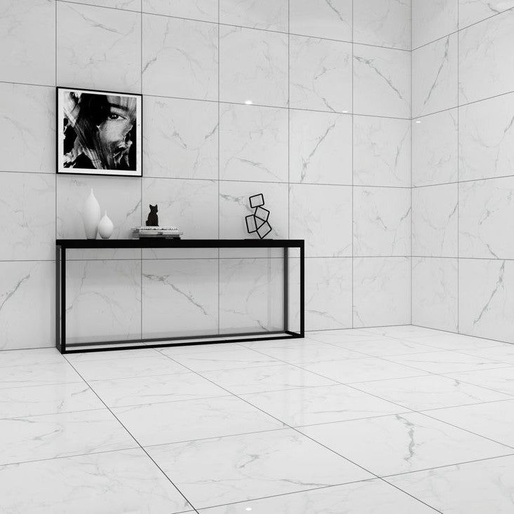 大理石調タイル Ceramic Marble Indus (セラミック マーブル インダス) 600角 (60cm×60cm)磨仕上げ【ケース販売／4枚入り】床 壁 屋内 玄関 商業空間 高級感 ｜全8色展開