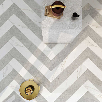 華やかな大理石調タイル Ceramic Marble Standard (セラミック マーブル スタンダード) 600×1200角 (60cm×120cm)磨仕上げ【ケース販売／2枚入り】床 壁 屋内 玄関 シンプル 上品 ｜全2色展開