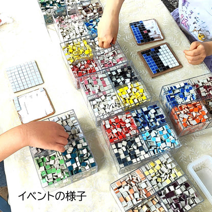 出店・イベント向け！みんなで楽しむモザイクタイルコースター体験キット【約30名分】国産タイル＋道具＋説明書つきセット