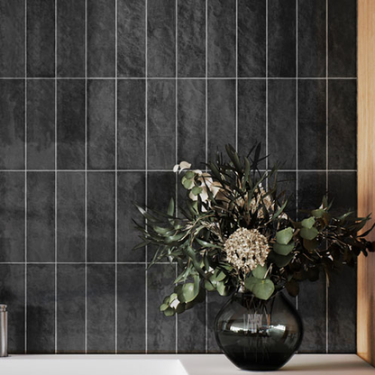 土の温もりLuna G (ルナ G)インテリアタイル 75×230角 (7.5cm×23cm)ブライト仕上げ【ケース販売／56枚入り】屋内壁  キッチン壁 トイレ壁 お洒落 ｜全8色展開