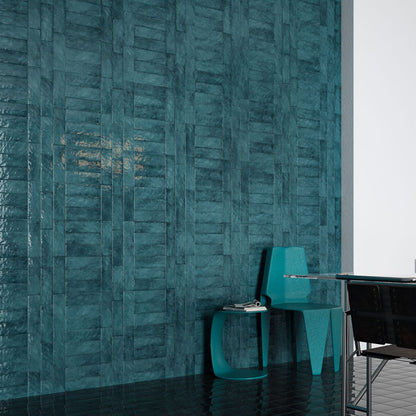 土の温もりLuna G (ルナ G)インテリアタイル 75×230角 (7.5cm×23cm)ブライト仕上げ【ケース販売／56枚入り】屋内壁  キッチン壁 トイレ壁 お洒落 ｜全8色展開