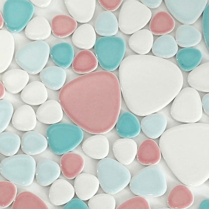 玉石パステルモザイクタイル バラ石ミックスカラー｜おにぎり型 全3色｜美濃焼タイル｜DIY・キッチン・洗面・クラフト・工作に