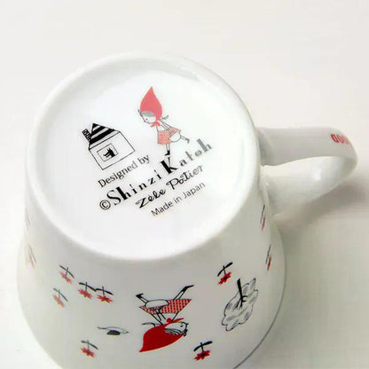 ゼルポティエ シンジカトウ の イラストがかわいい美濃焼マグカップ 350ml 日本製 Shinzi katoh
